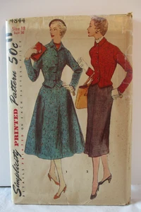 Traje de dos piezas Simplicity Pattern 4844 Misses 2 faldas talla 18 busto 36 de colección años 50 - Imagen 1 de 11