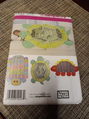 Simplicity #2493 By Longia Miller Turtle Caterpillar Dinosaur Rag Quilt *Read*UC - Image 1 of 4