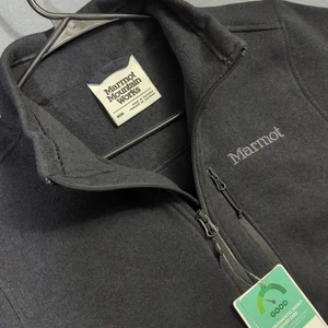 Marmot Drop Line Jacket Men's M Black Full Zip Fleece Outdoor Hiking Camping NWT - Picture 1 of 13