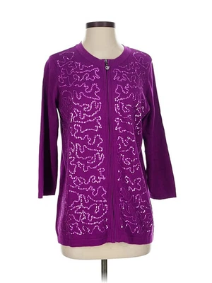 Cárdigan morado Quacker Factory para mujer S Foto 1 de 4