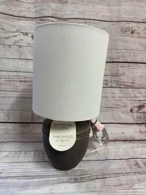 Threshold 14” Ceramic Lamp With Shade Dark Grey Base NWT - Image 1 of 4