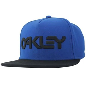 Oakley Typhoon Cap Mens Blue Black Flat Peak Snapback Adjustable Baseball Hat - Picture 1 of 1