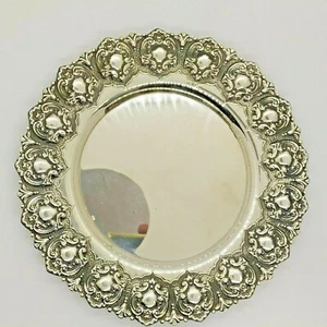KIDDUSH CUP SAUCER HANDMADE STERLING SILVER EMBOSSED SHIELD DESIGN - Imagen 1 de 5