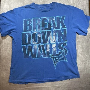 VINTAGE Tapout Shirt Mens XL Blue Spell Out Cyber Gothic MMA Y2K - Picture 1 of 8