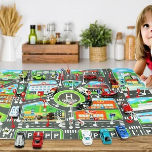 Road Map Rugs Children Kids Traffic Regular Kids Cars City Street Traffic Rugs - Picture 1 of 7