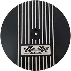 Logo drapeau Big Block Chevy 454 - Kit purificateur d'air rond 13" - Noir - Ansen USA - Photo 1/7