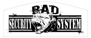 Bad Security Aufkleber Hunde Pitbull Warnung Sticker ca. 17x8 cm - Bild 1 von 1