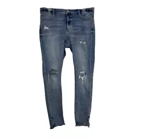 A.N.A Jegging Jeans Women's Size 32/14 Blue High Rise Distressed - Picture 1 of 6
