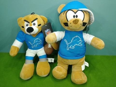 Lot of 2 NFL Detroit Lions Football Bear 14" Plush Good Stuff Toy Stuffed Animal Cover