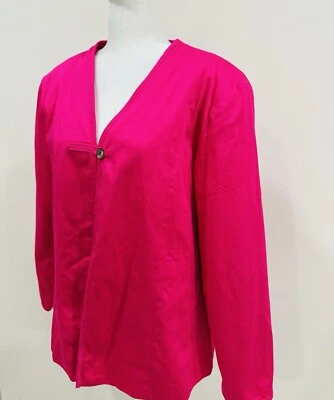 NWT TERRY LEWIS Classic Luxuries Women's Pink Red 100% Cotton Jacket Size L - Image 1 of 4