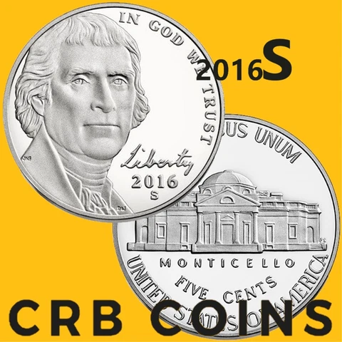 2016-S Proof Jefferson Nickel - (UNC) KM#381 - N16S Cover