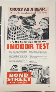 1944 Philip Morris Bond Street Pfeifentabak Vintage Reklame Kreuz als Bär - Bild 1 von 2