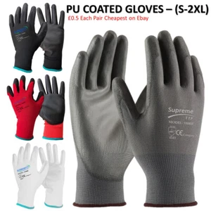 24 PAIA GUANTI DA LAVORO RIVESTITI IN PU UOMO COSTRUTTORI EDILIZIA GIARDINAGGIO IMPUGNATURA DI SICUREZZA - Foto 1 di 17