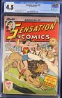 1945 Sensation Comics 39 CGC 4.5 Wonder Woman Lion Roman Empire Cover Low CENSUS