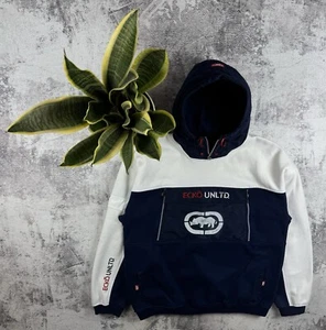 Vintage ECKO UNLTD Skate Rap Baggy Hip Hop Anorak Winderbreaker Jacket Hoodie - Picture 1 of 20