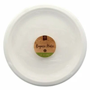 6PK 22CM Biodegradable Disposable Paper Plates Eco Friendly Compostable White - Picture 1 of 7