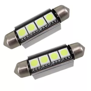 2X 41MM LED FESTOON CANBUS ERROR FREE WHITE NUMBER PLATE BULBS 239 40MM 42MM C5W - Picture 1 of 1