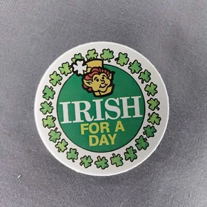 Irish For A Day Leprechaun 2 1/4" Button Pin - Picture 1 of 2