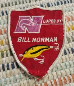 LURES BY BILL NORMAN FISHING TACKLE VINTAGE LOGO ADVERTISING 4.5" PATCH - Picture 1 of 3