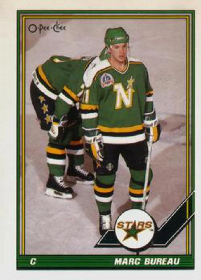 #93 Marc Bureau - Minnesota North Stars - 1991-92 O-Pee-Chee Hockey - Image 1 of 1