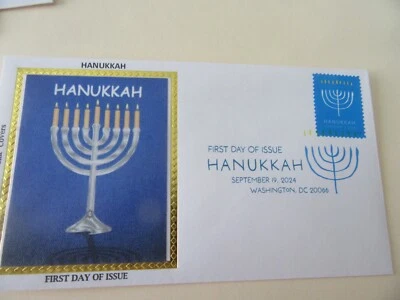 Hanukkah 2024 Forever Stamp Fdc Sc#5945 (CON CANCELACIÓN DE COLOR DCP) Cubierta Colorano Foto 1 de 2