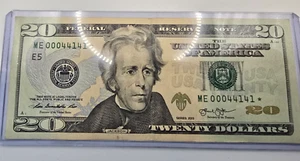 RARE 2013 ISSUE LOW SERIAL NUMBER STAR NOTE US $20 DOLLAR BILL 2 trips, 1 dbl!! - Picture 1 of 5