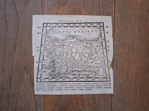 JOHANN HONTER PTOLOMEO BASILEA ALEMANIA 1552 PANFILIA PAVO MAPA EUROPA ASIA - Imagen 1 de 2