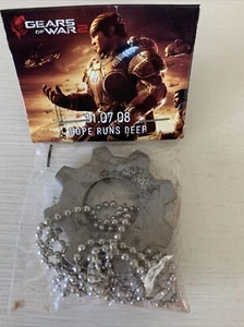 Gears of War 2 GOW Official Cog Tags Necklace SEALED NEW RARE PROMO NFR Xbox 360 - Picture 1 of 13