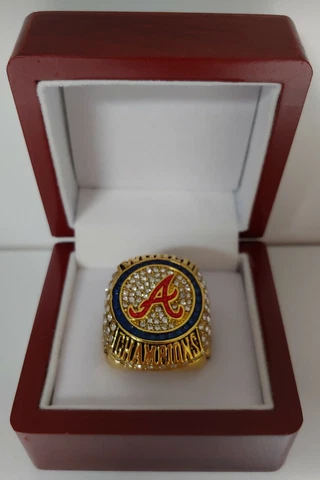 Freddie Freeman - 2021 Atlanta Braves World Series Ring With Wooden Display Box Cover
