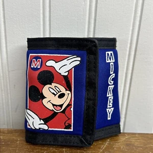 Vintage DISNEY MICKEY MOUSE Kinder Jungen Tri Fold Rucksack Riemen Geldbörse - Bild 1 von 5