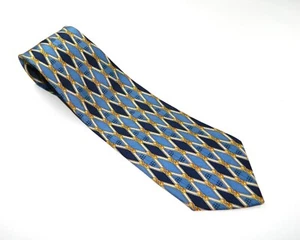 FIESTE S.R.L. Hombre Corbata de seda para HOMBRE DE HOY HECHA EN ITALIA ORO Y AZUL - Imagen 1 de 3
