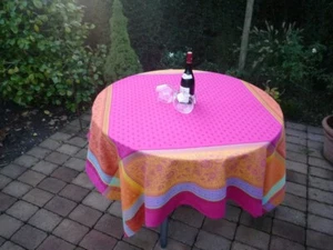 Tovaglia jacquard cotone 160x160 cm rosa di Francia con protezione in teflon - Foto 1 di 6