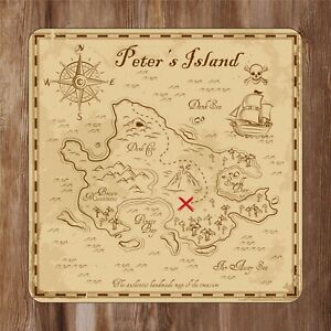 Treasure Map Kids Bedroom Door Sign Personalised With Any Name