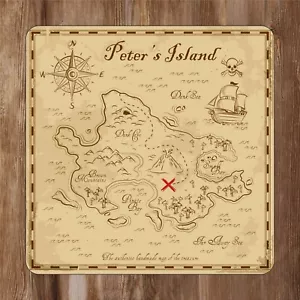 Treasure Map Kids Bedroom Door Sign Personalised With Any Name - Picture 1 of 1