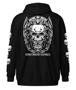 Calavera Heavy Zipper Hoodie BLACK - Picture 1 of 5