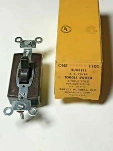 Hubbell WS-896-d 1101 A.C Toggle Switch Black 15A-120-277V Single Pole - Picture 1 of 4