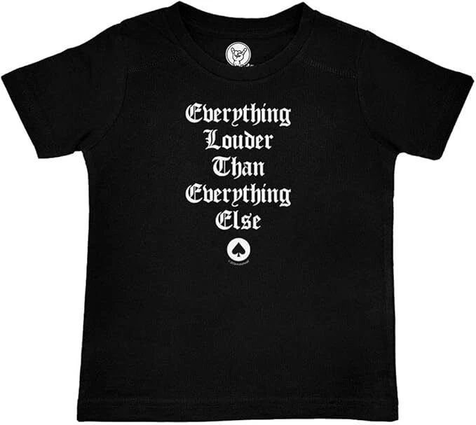 FEA Motörhead Everything Louder Kind Kinder schwarzes T-Shirt Motörhead Jungen/Mädchen Tee