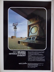 5/1985 PUB SELENIA PLUTO LOW RADAR AIR DEFENCE SYSTEM ECM MISSILE ORIGINAL AD - Imagen 1 de 1