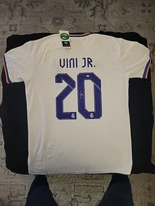 Vini Jr. Autographed/Signed #7 Real Madrid Adidas White Soccer Jersey w/ COA - Picture 1 of 6
