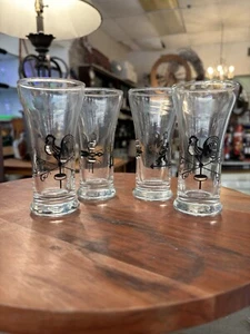 Vintage 1960’s Libby’s Set Of 4 Double Shot Glasses. Rooster/Weathervane - Picture 1 of 6