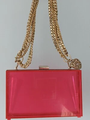 PINK CLEAR PLASTIC BAG SIZE 18X11X6 CM - Image 1 of 4