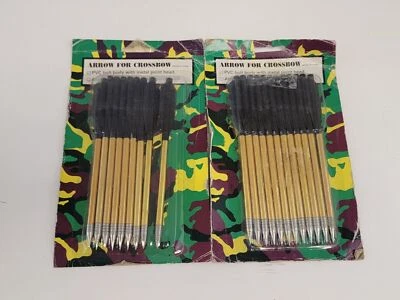 12 Pack Arrow x2 For Crossbow PVC Bolt Body With Metal Point Head  w/Sheath Extr - Image 1 of 4