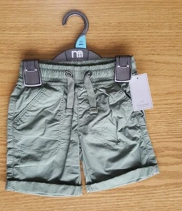 BABY BOYS TODDLER CHILDRENS EX MOTHERCARE NAVY POPLIN PULL ON SHORTS COTTON NEW - Picture 1 of 2
