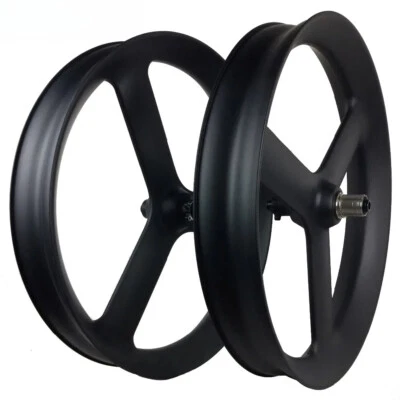 26er Carbon Snow Bike Fat Tire Tri Spoke Wheelset 90x40mm Tubeless Thru Axle Hub - Image 1 of 4
