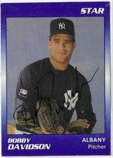 BOB DAVIDSON Autographed Signed 1989 Star Baseball card Albany New York Yankees