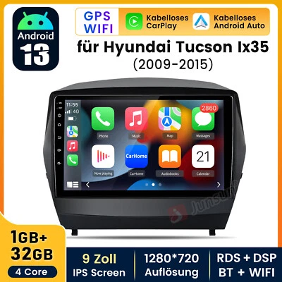 RADIO 2 DIN PER HYUNDAI TUCSON 2 IX35 BLUETOOTH USB ANDROID WI-FI GPS AUX 1+32GB - Bild 1 von 4
