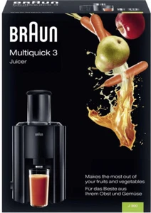 Exprimidor Braun Multiquick 3 800 vatios 1,25 litros negro gran pozo J300 - Imagen 1 de 1