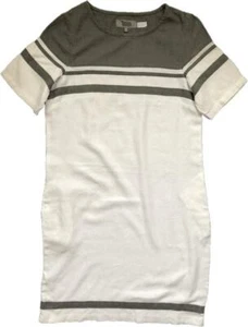 NEXT Womens Dress GREY WHITE Linen Blend Tunic Shift Pocket CRAZY CLEARANCE £5! - Picture 1 of 7