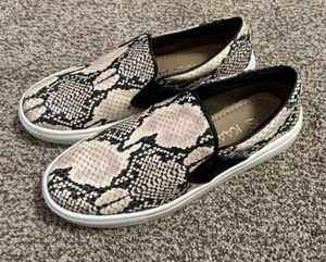 Sneakers Kanaas slip-on da donna con stampa animalier serpente usate in ottime condizioni taglia US 7 - Foto 1 di 8