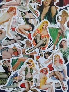 20 pz adesivo decalcomania impermeabile vintage casuale ragazze! Adesivo pinup bomba - Foto 1 di 12